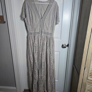 XL lace maxi gray lavender